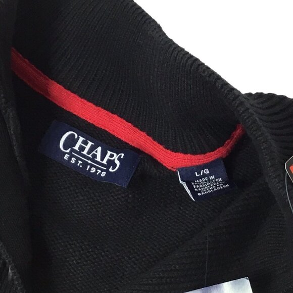Chaps NWT Polar Bear Pullover Black Size L Fair Isle Snowflake Winter Christmas - Picture 2 of 10